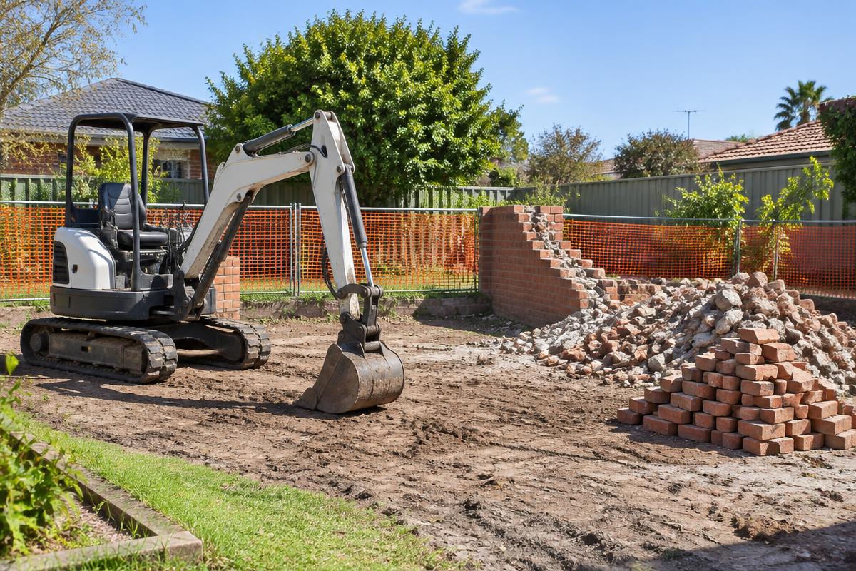 Small Demolition illustrative property services scene